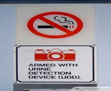 Urine detection sign