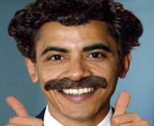 Moustache smile obama