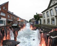 Road paint lava